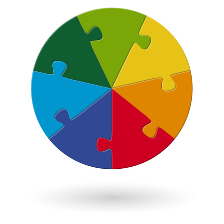 round puzzle with seven optionsのイラスト素材