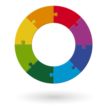 round puzzle with eight optionsのイラスト素材