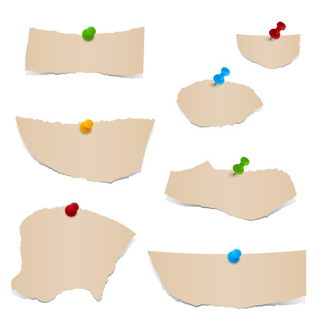 sticky note with pin needle collectionのイラスト素材