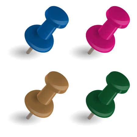 four colored pin needlesのイラスト素材