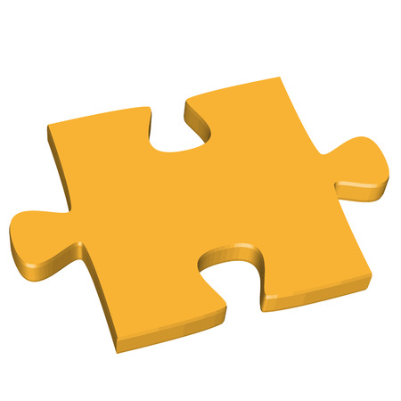 3D puzzle piece yellowのイラスト素材