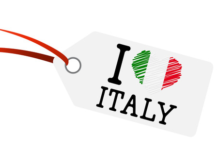 hangtag with I LOVE ITALYのイラスト素材