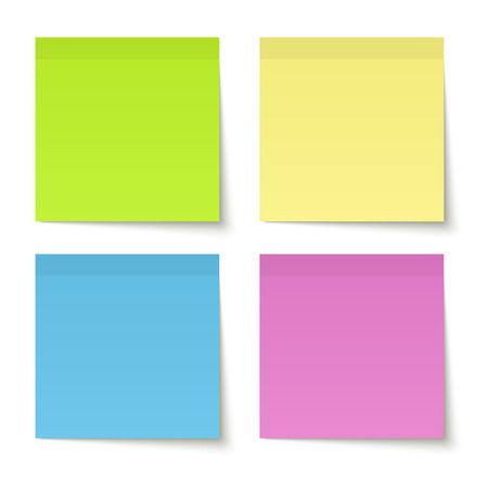 collection of sticky notes coloredのイラスト素材