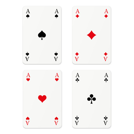 four playing cards with acesのイラスト素材