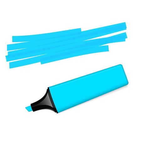 blue textmarker with markingのイラスト素材