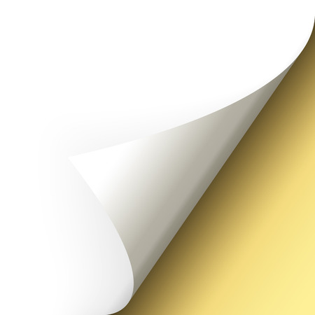 paper corner turn over goldのイラスト素材