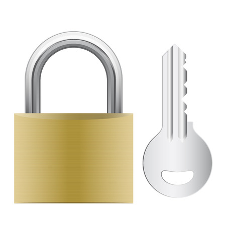 padlock with keyのイラスト素材