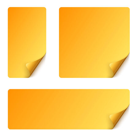 collection of sticky notes colored yellowのイラスト素材