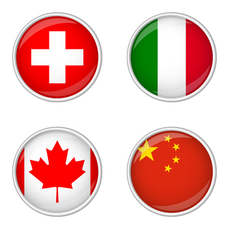 button with flags collectionのイラスト素材