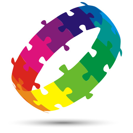 interplay teamwork puzzle symbolismのイラスト素材
