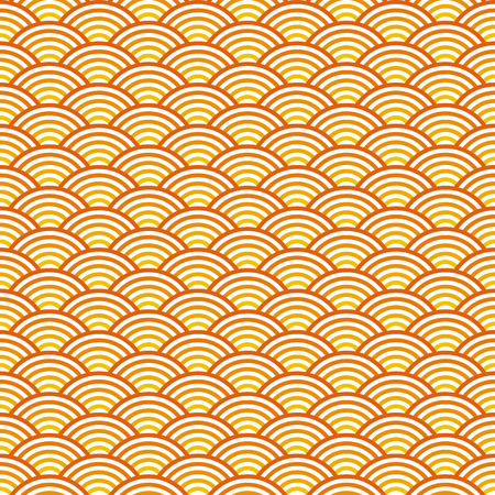 seamless background - waves orangeのイラスト素材