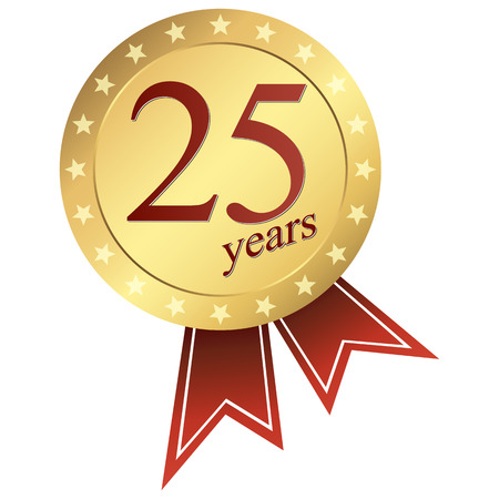 gold jubilee button 25 yearsのイラスト素材