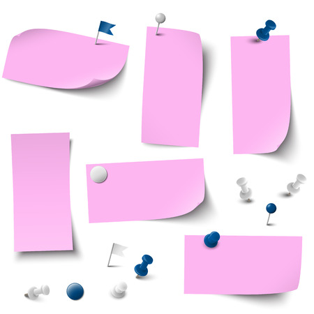 vector of empty papers collection with office accessoriesのイラスト素材