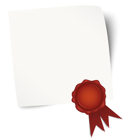 vector of empty paper with red wax sealのイラスト素材