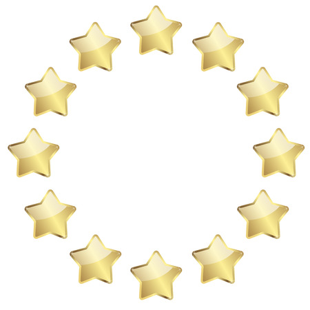 vector of twelve golden stars in a circleのイラスト素材
