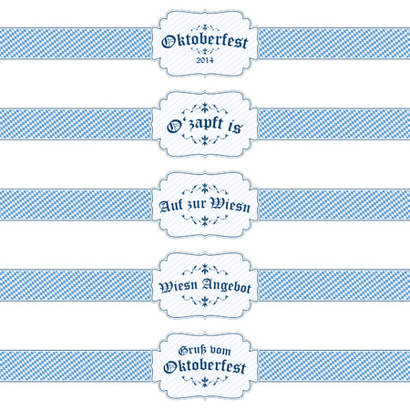 vector of five different Oktoberfest 2014 bannersのイラスト素材