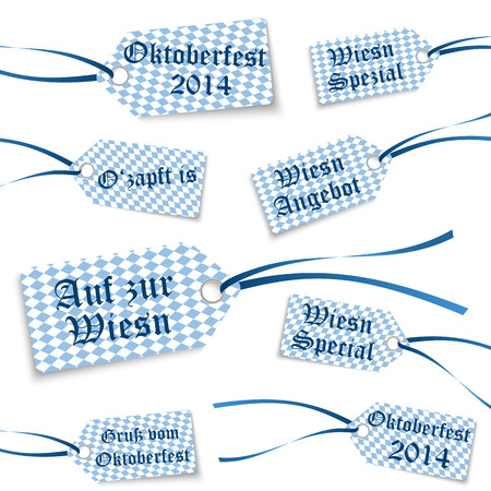 vector of collection Oktoberfest hangtags with textのイラスト素材
