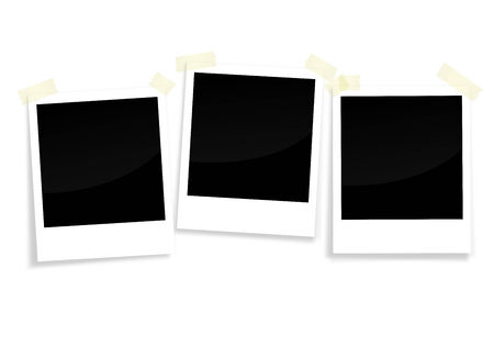 three old photos with tapeのイラスト素材
