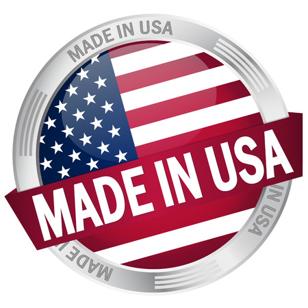 button MADE IN USAのイラスト素材