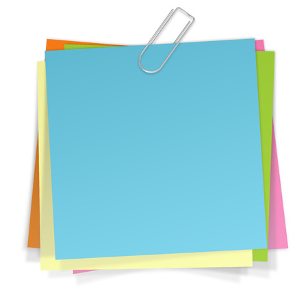 colored papers with clampのイラスト素材