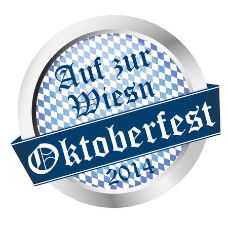 vector of Button Oktoberfest 2014 - Auf zur Wiesnのイラスト素材