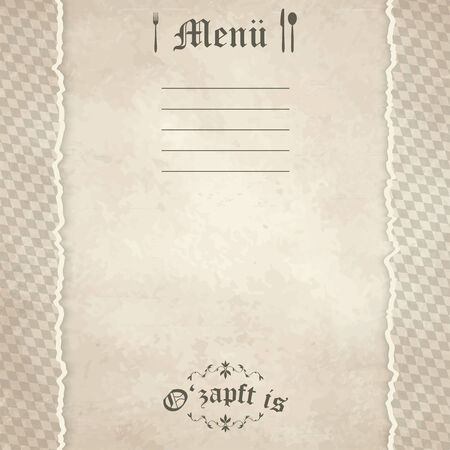  old vintage menu card background with Oktoberfest patternのイラスト素材