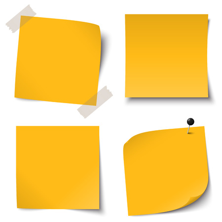 collection of colored sticky notesのイラスト素材