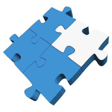 teamwork - puzzle symbolism - one white partのイラスト素材