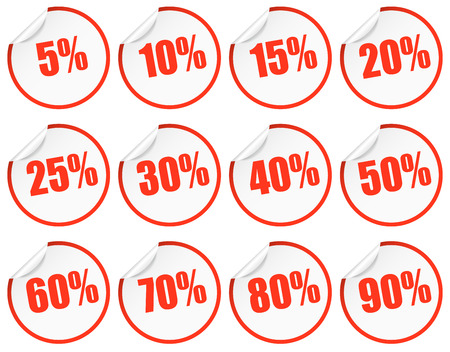 Discount Stickers - redのイラスト素材