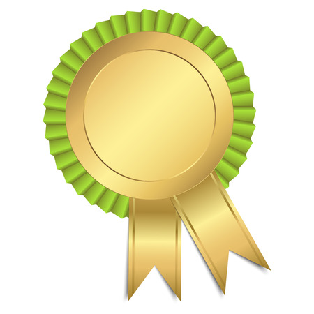 gold button with ribbon templateのイラスト素材