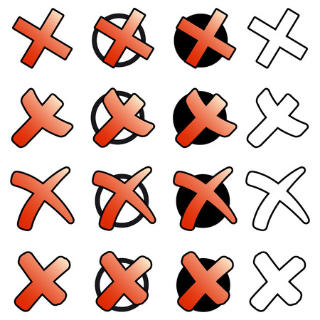 collection of red crossesのイラスト素材