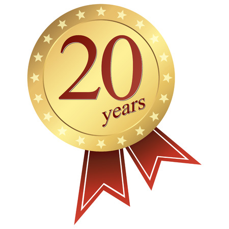 gold jubilee button 20 yearsのイラスト素材