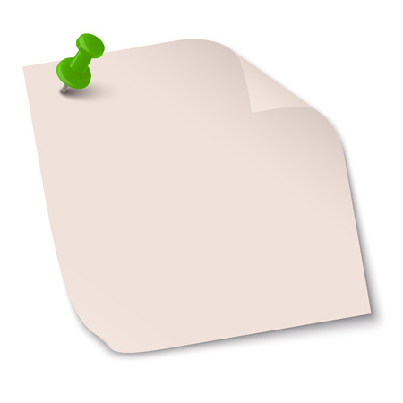 little brown paper with green pin needleのイラスト素材