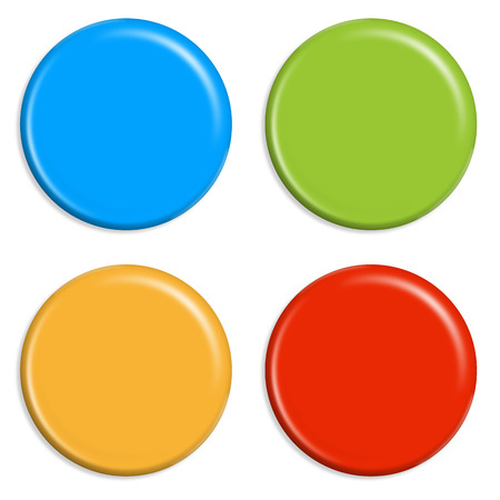set of four different colored magnets for refrigeratorのイラスト素材