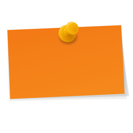 little orange paper with yellow pin needleのイラスト素材