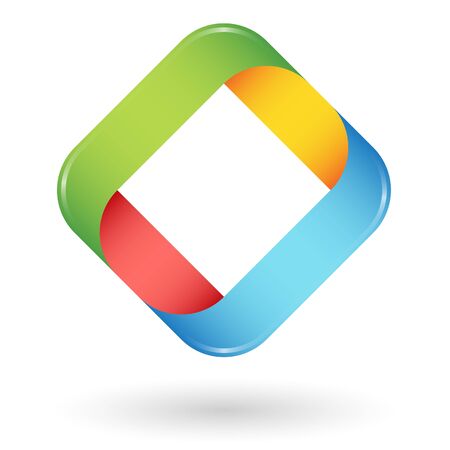 round business design in four colors for teamwork symbolismのイラスト素材