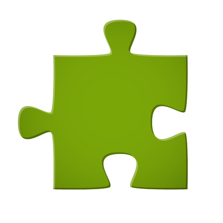 puzzle piece colored green for connection symbolismのイラスト素材