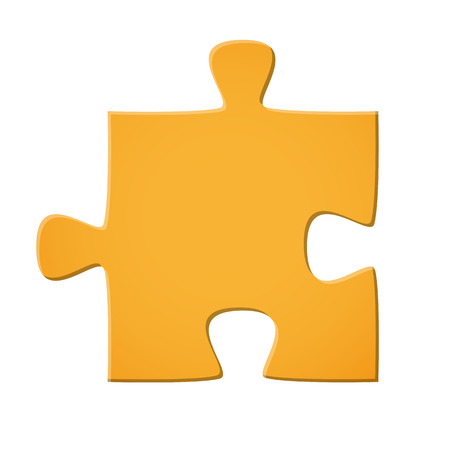 puzzle piece colored yellow for connection symbolismのイラスト素材