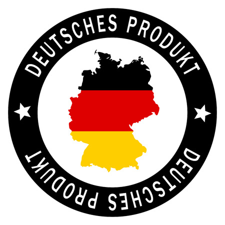 round patch with german country map and text Deutsches Produktのイラスト素材