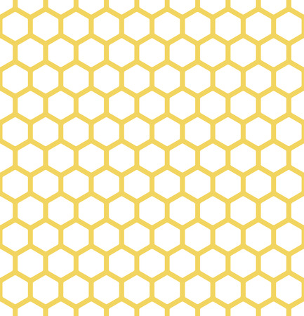 endless white and yellow background with bees honeycombのイラスト素材