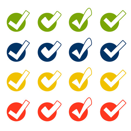 Collection of crosses and hooks in four colorsのイラスト素材