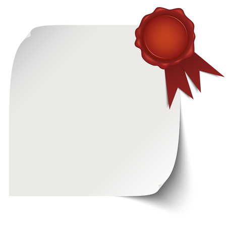vector of empty paper with red wax sealのイラスト素材
