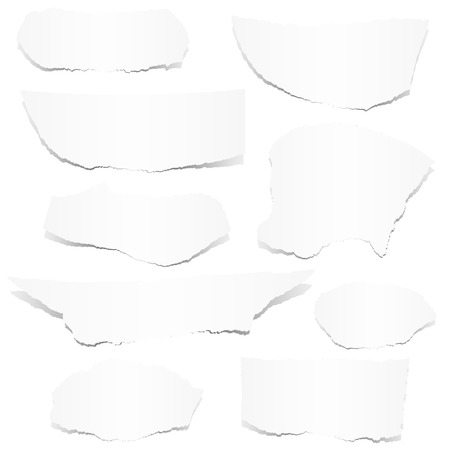 little white scraps of paper collection with shadowsのイラスト素材