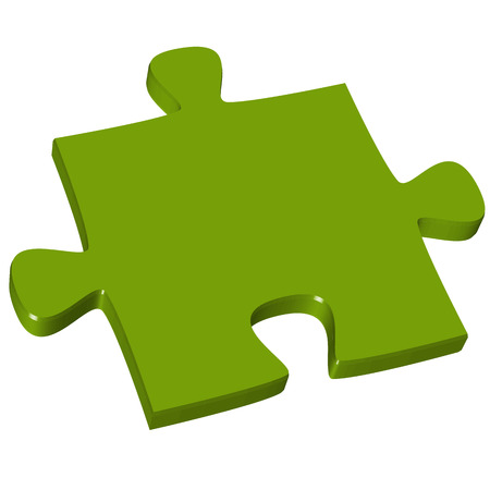 green three dimensional puzzle piece for business teamwork symbolizationのイラスト素材