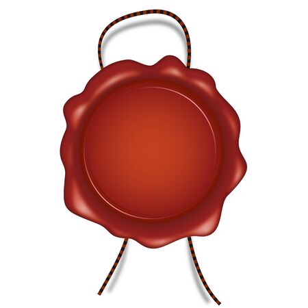 red round wax seal with brown cord for award symbolizationのイラスト素材