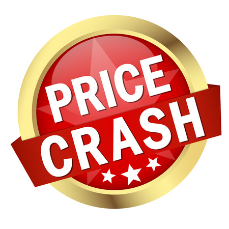 red button with golden frame PRICE CRASHのイラスト素材