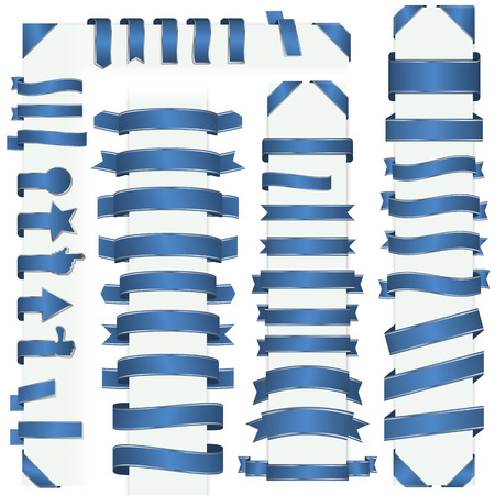 big collection of design retro banners blueのイラスト素材