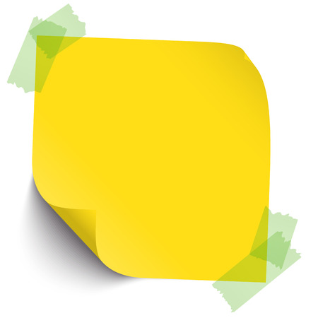 yellow paper with green adhesive stripesのイラスト素材