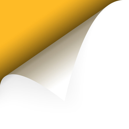 paper turned over with yellow backgroundのイラスト素材