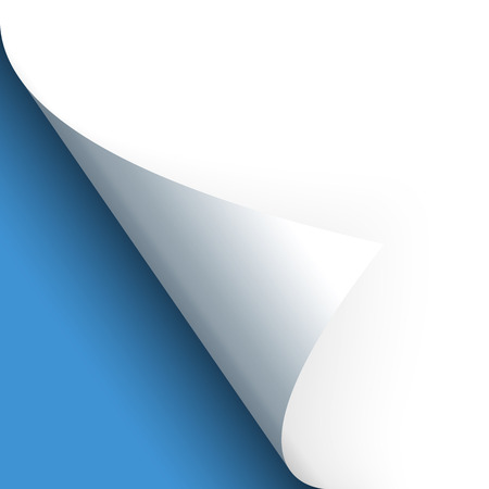 paper turned over with blue backgroundのイラスト素材